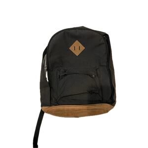 Hot Style Black Faux Leather Daily Backpack 21L